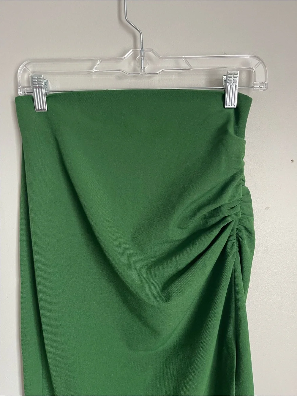 ZARA Forest Green Draped Two-Piece Co-Ord Midi Skirt Set Sz S